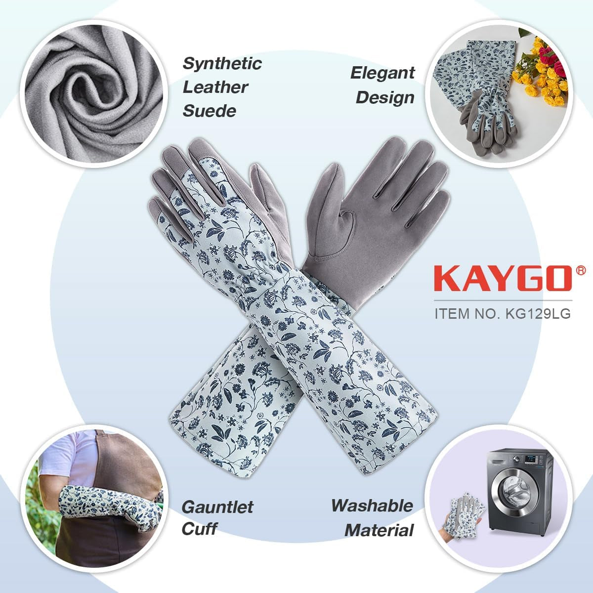 Gardening Gloves for Women Long Sleeve, Light Protective Gloves for Yard and Outdoor Work, Best Garden Gifts for Gardener
